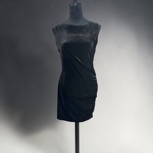 NWT Good American Black Velvet Dress